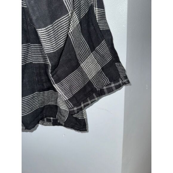 Madewell Boheme black and white square plaid popover shirt size medium - Picture 4 of 8